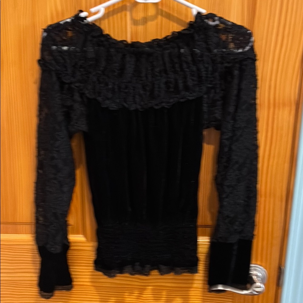 Black Lace Off-Shoulder Top